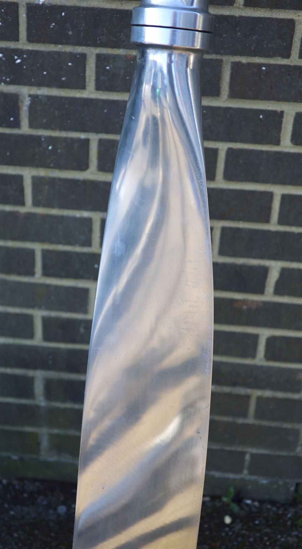 A Hartzell aluminium propeller blade ornament, length 228cm